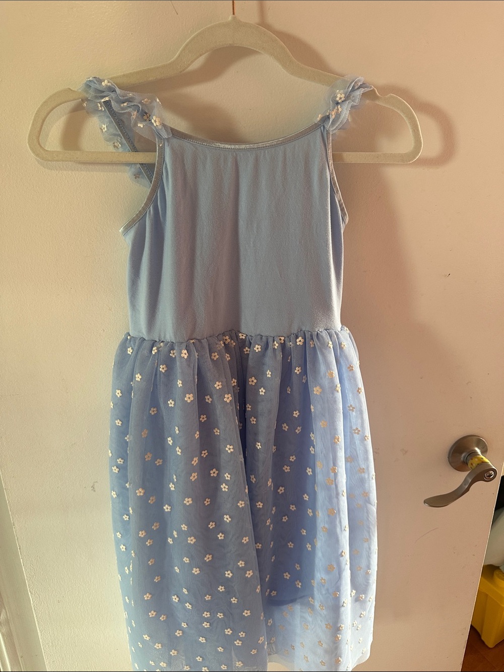 H&M Girls Light Blue Floral Tulle Dress
